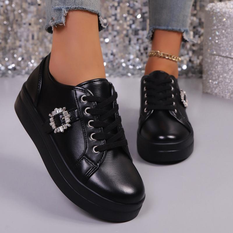 Блестящие туфли на платформе, спортивная и повседневная обувь, модное украшение-пряжка, благословляющие повседневные и удобные кеды
