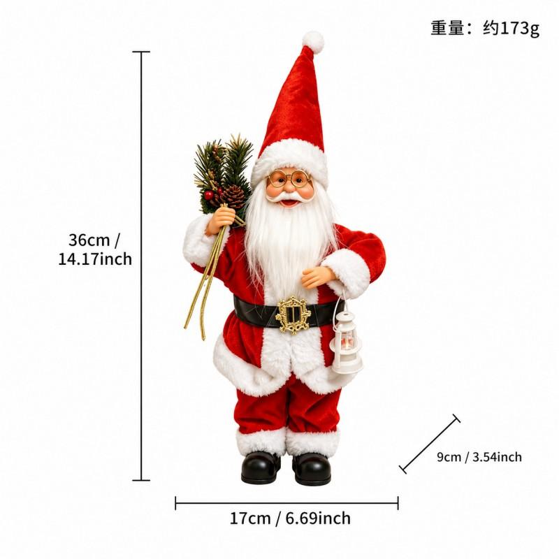 12 Inch Standing Santa Claus Plush Figurine Christmas Decoration Display Ornament Home Tree Table