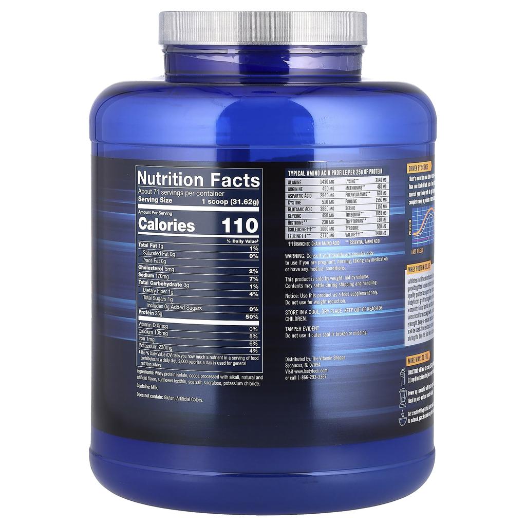 BodyTech, whey protein isolate, rich chocolate, 5 lbs (2.27 kg)