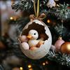Yousheng Christmas Ornament Acrylic Animal Egg Tree Pendant 2D Chicken Duck Turtle Eggshell Farm Decorations Holiday Gift for Family Friends