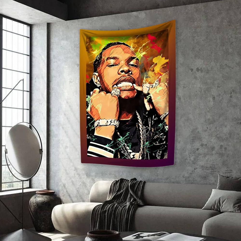 Hip-Hop Singer Tapestry Lil Babys Printing Home Decor Aesthetics Fashion Bedroom Background Wall Hanging Covering Sofa Blanket