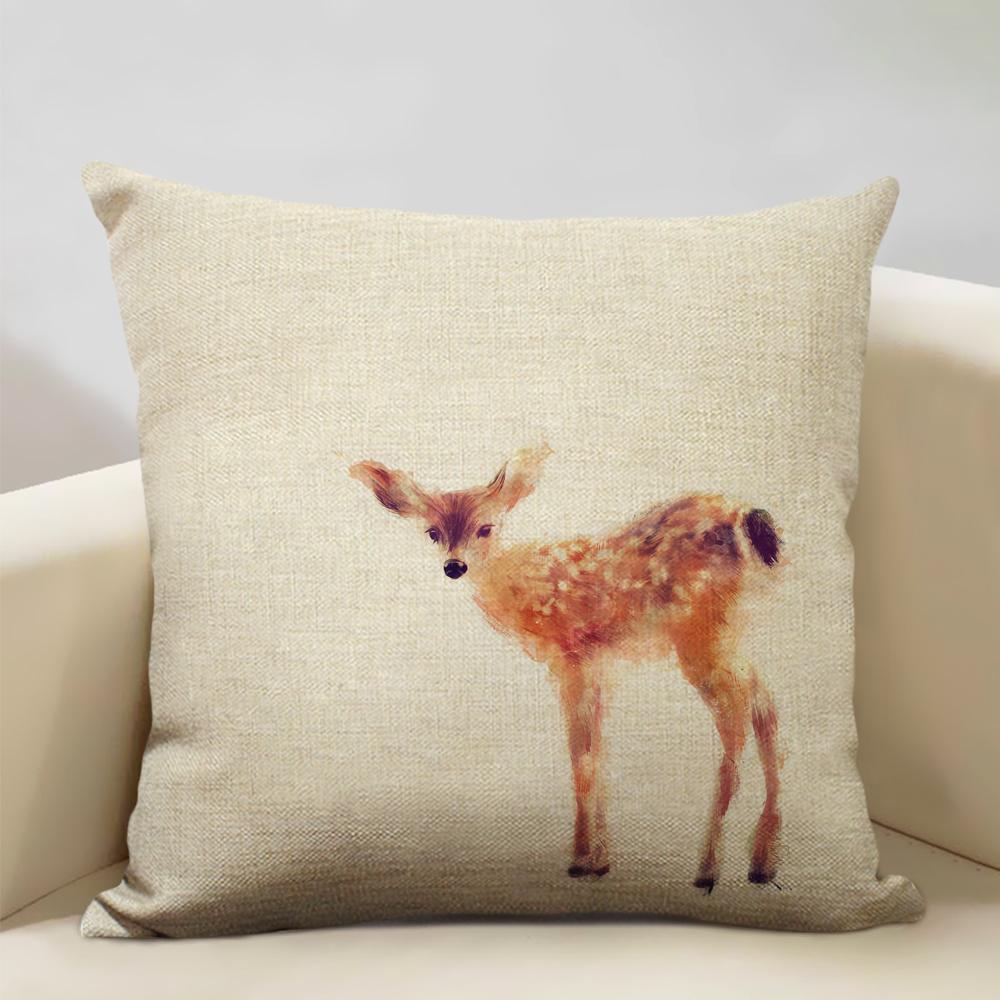 Портрет животного Медведь Лев Тигр Олень Наволочка Декор дома Льняная наволочка 45x45см Наволочка для диванной подушки Детский подарок