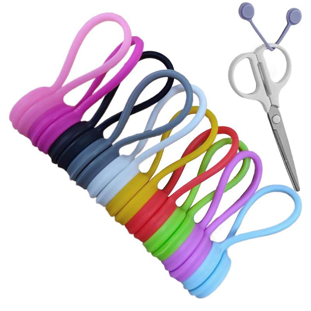3/10PCS Silicone Fabric Clips Set Magnetic Durable Fabric Huggers Colorful Binding Cable Ties Needle Keepers