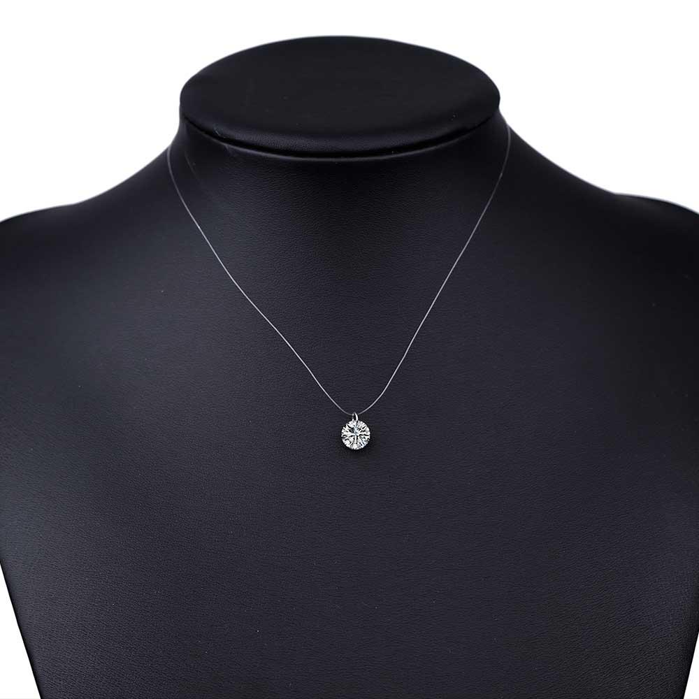Jewelry Mermaid Tears Transparent Stealth Fishline Clavicle Chain Necklace Female Zircon Pendant