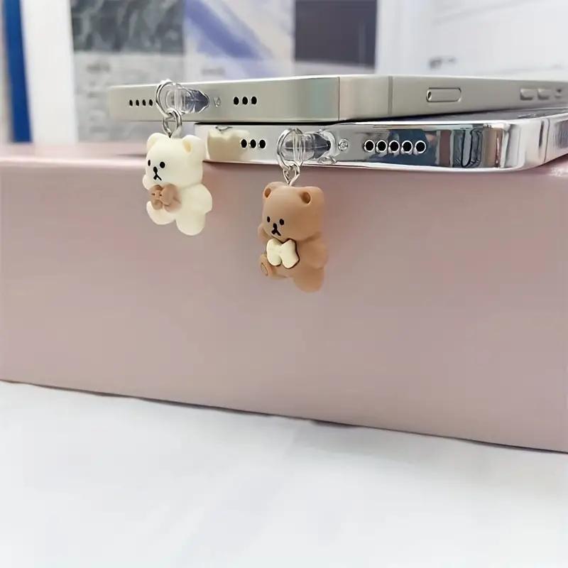 Милая заглушка от пыли для мобильного телефона в виде медвежонка, подходит для iPhone/Type-C