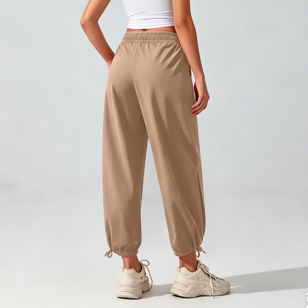 Women's High Waist Wide Leg Yoga Pants - Split Hem Tapered Joggers for Dance, Pilates, Fitness