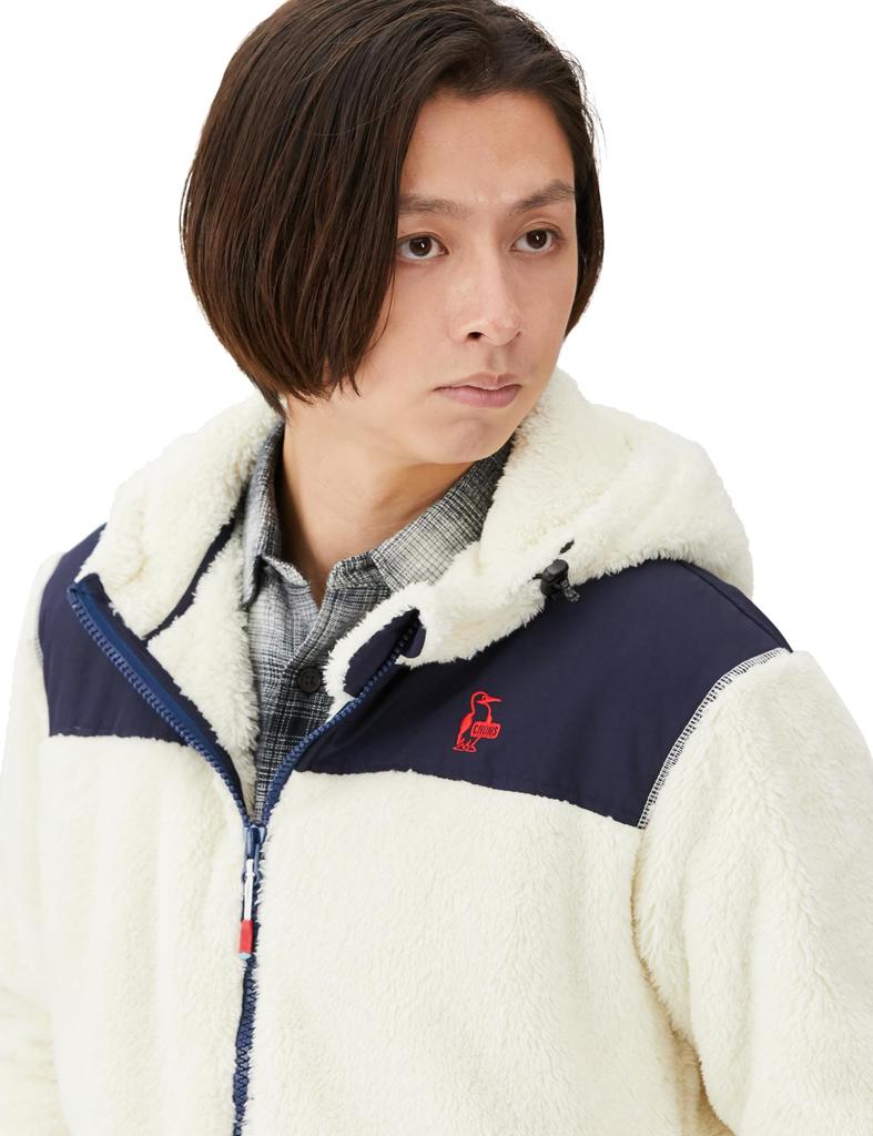 Верхняя одежда Elmo Fleece Full Zip Parka S [Chums] Мужская слоновая кость/темно-синий