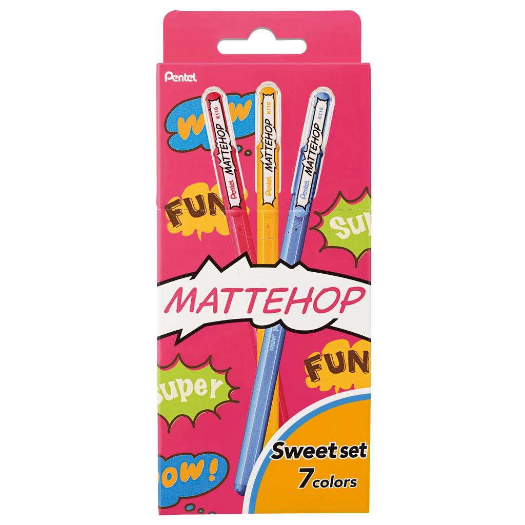 Pentel Matt Hop Sweet Color Ballpoint 7 Pen, Colors, K110-V7STB