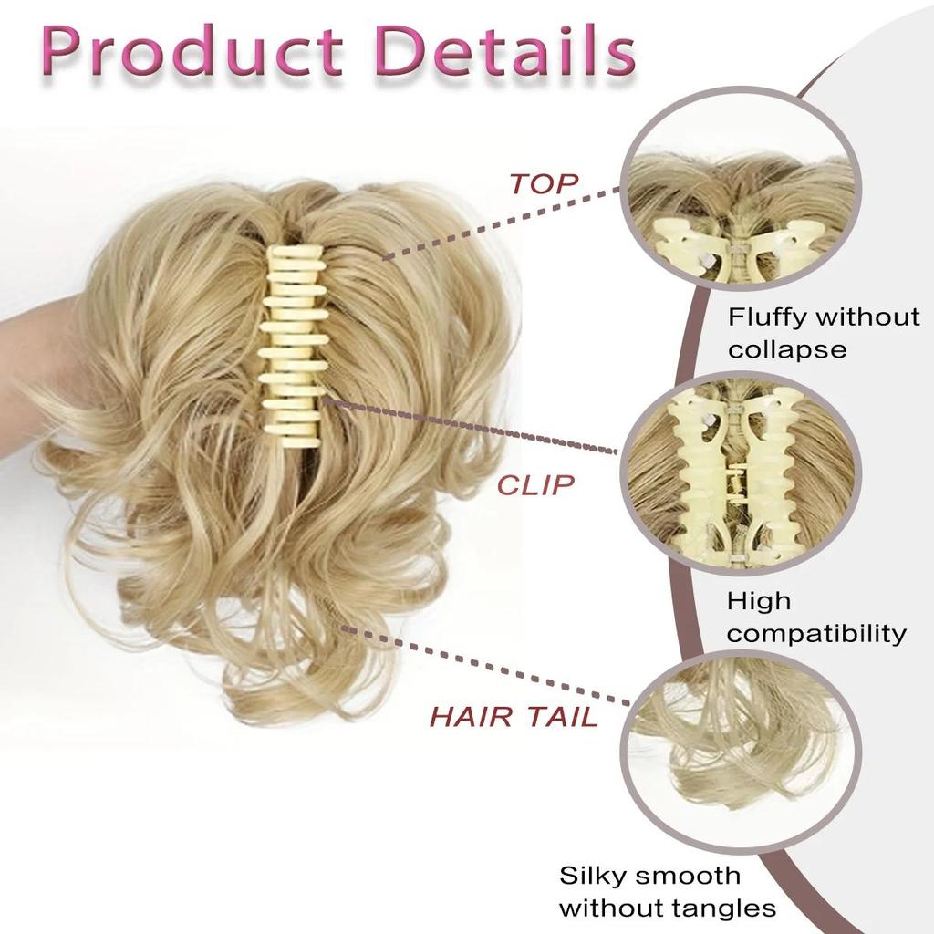 Парик «конский хвост» с большой заколкой, коса из натурального синтетического волокна, модный пушистый короткий хвост с большой волной