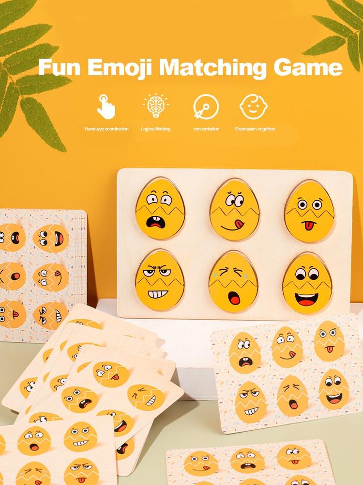 Facial Expressions Eggs Children Wooden Toys Easter Eggs Montessori Toy Emotion Puzzles Early Education for Montessori Game
