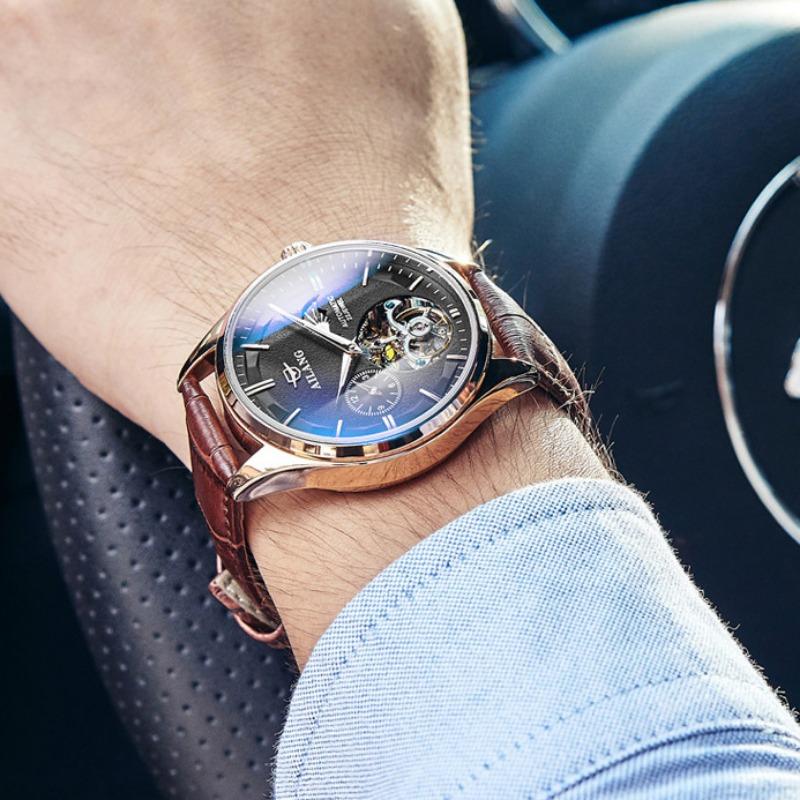 AILANG Новые механические часы, полностью автоматические мужские часы с маховиком, модные мужские часы, водонепроницаемые