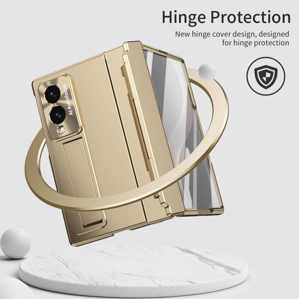 Plating For Samsung Galaxy Z Fold 8 7 6 5G Case Magnetic Wireless Charger Hinge Protective Front Protection Film Back Cover