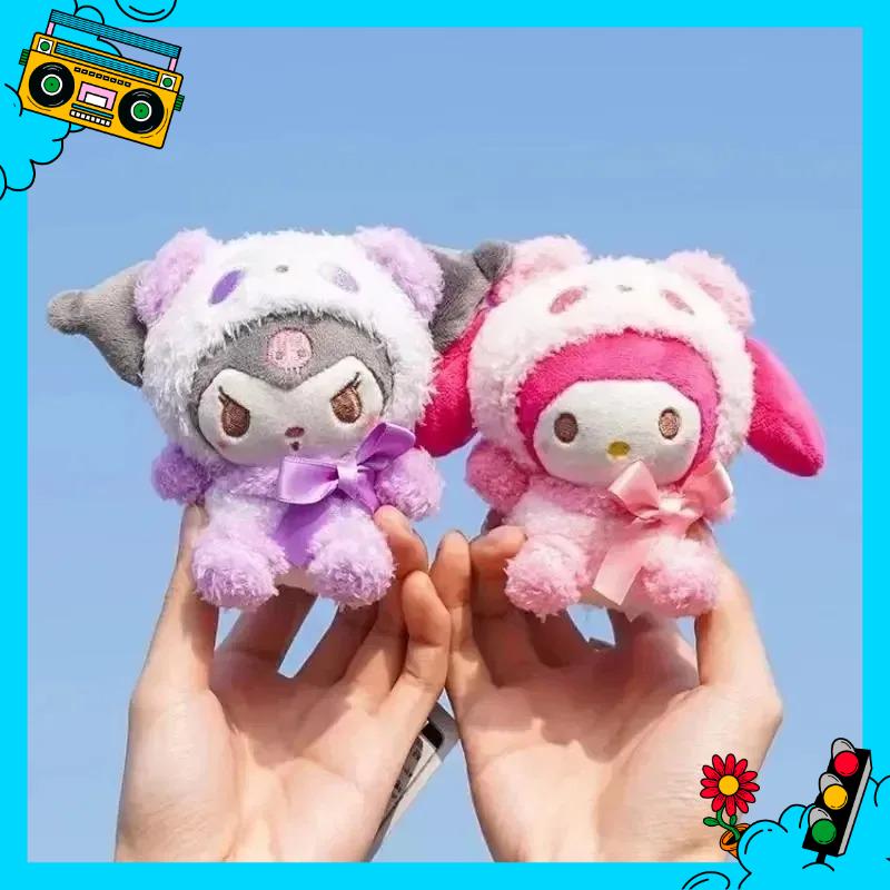 @Милая мини-брелок Sanrio Плюшевая кукла Куроми Брелок Плюшевая Хелло Китти Брелки Синнаморол Подвеска для сумки Игрушка Подарок