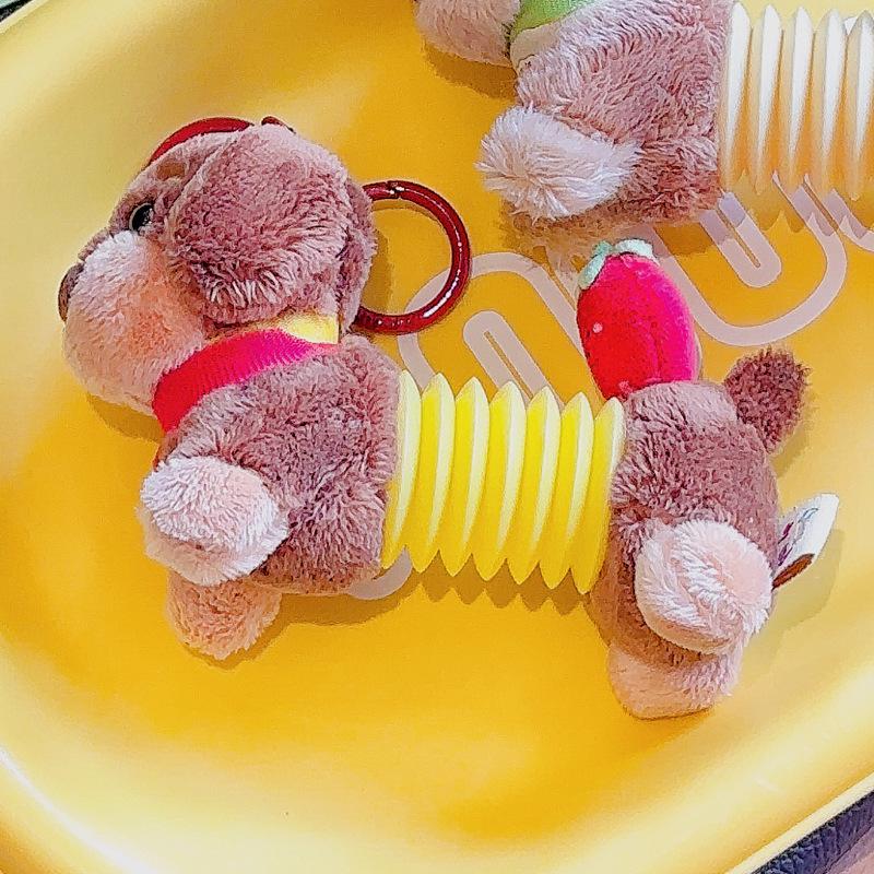 Cute Papes Sausage Dog Burger Plush Pendant Cartoon Dachshund Puppy Keychain Bag Pendant