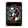 Bark Alert Saint Bernard Dog Metal Plaque Poster Club Pub Wall Decor Printing Pub Tin Sign Poster