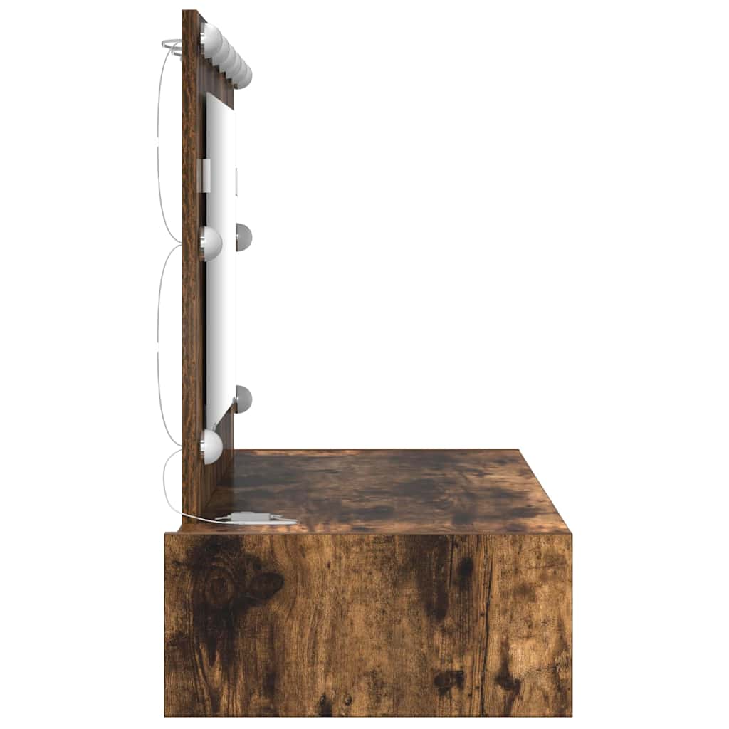 Makeup Table with Storage Brown 100 x 40 x 70 cm Engineered Wood
