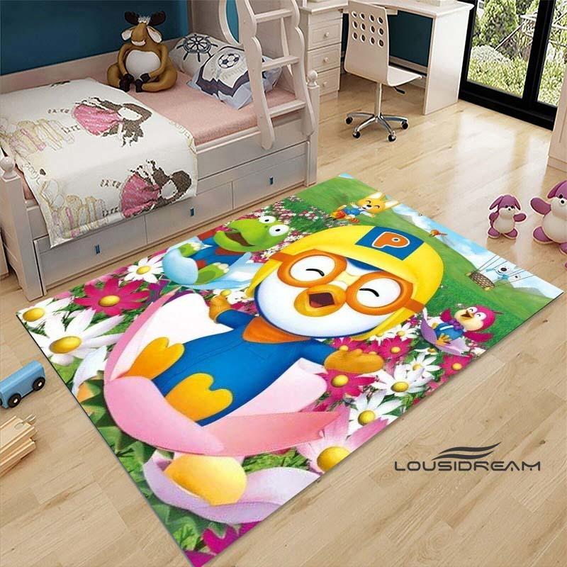 2026Cartoon P-Pororo-Park Pattern Carpets 15 Sizes Living Room Bedroom Bedside Floor Mat Area Rug Kid's Room Play Mat Home Decor