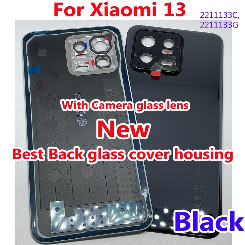Рабочий Задний Корпус Крышка Аккумулятора для Xiaomi 13 Mi 13 Задняя Крышка Телефона с Рамкой Камеры Линзой Корпус + Клей
