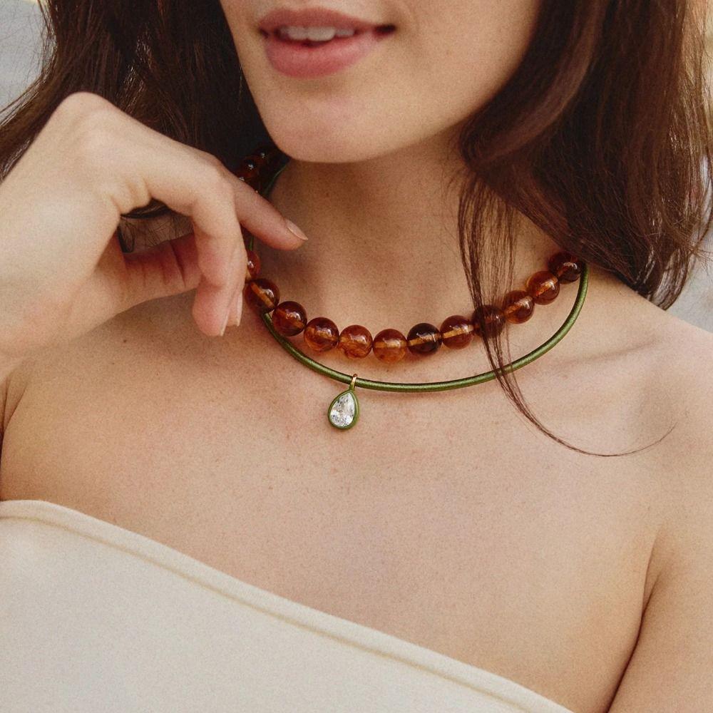 Geometric Square Rhinestone Choker Imitation Mozambique Rhinestone Collarbone Chain Women