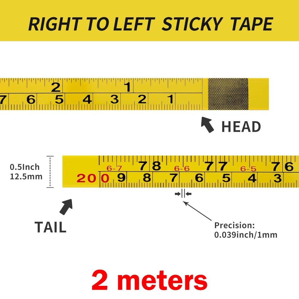 Self-Adhesive Measuring Tape Imperial and Metric Scales Left-Right Reading Ruler Woodworking