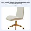 Upholstered Shellrear Caster Chair Gold-Tone Base rotating Seat Nordic design Adjustable Height for Students, Teens, Bedroom