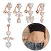 1pc New Zircon Fashion Surgical Stainless Steel Navel Piercing Flower Pendant Belly Button Rings Belly Piercing Body Jewelry
