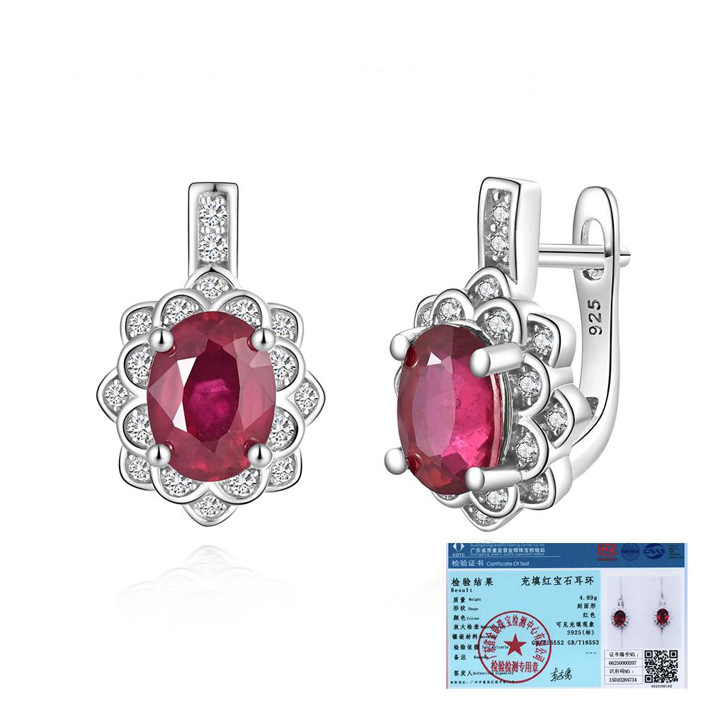 Серьги с редкими натуральными рубинами S925 пробы, драгоценные камни, рожденные в июле, ювелирные изделия для женщин, подарки на годовщину и банкет
