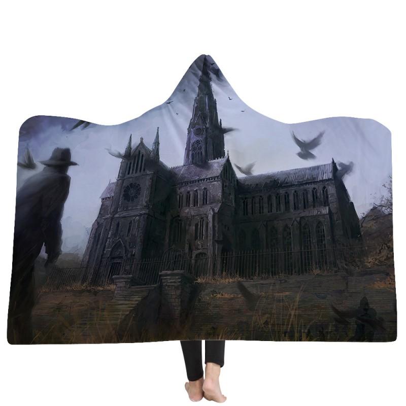 Hooded Blanket Adults Cozy Throw Super Soft Fleece Warm Winter Nap Home Decor