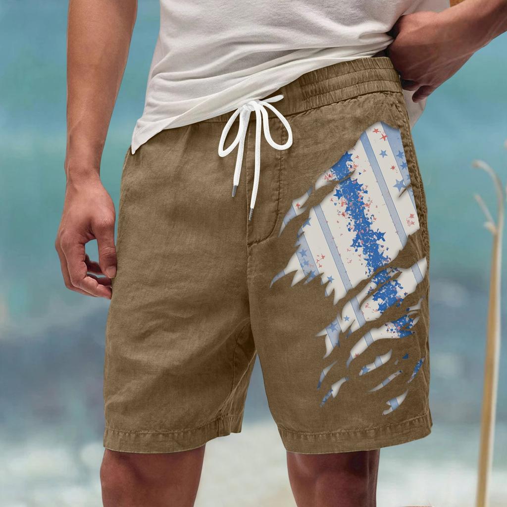 Мужские летние большие повседневные свободные спортивные брюки пляжные шорты