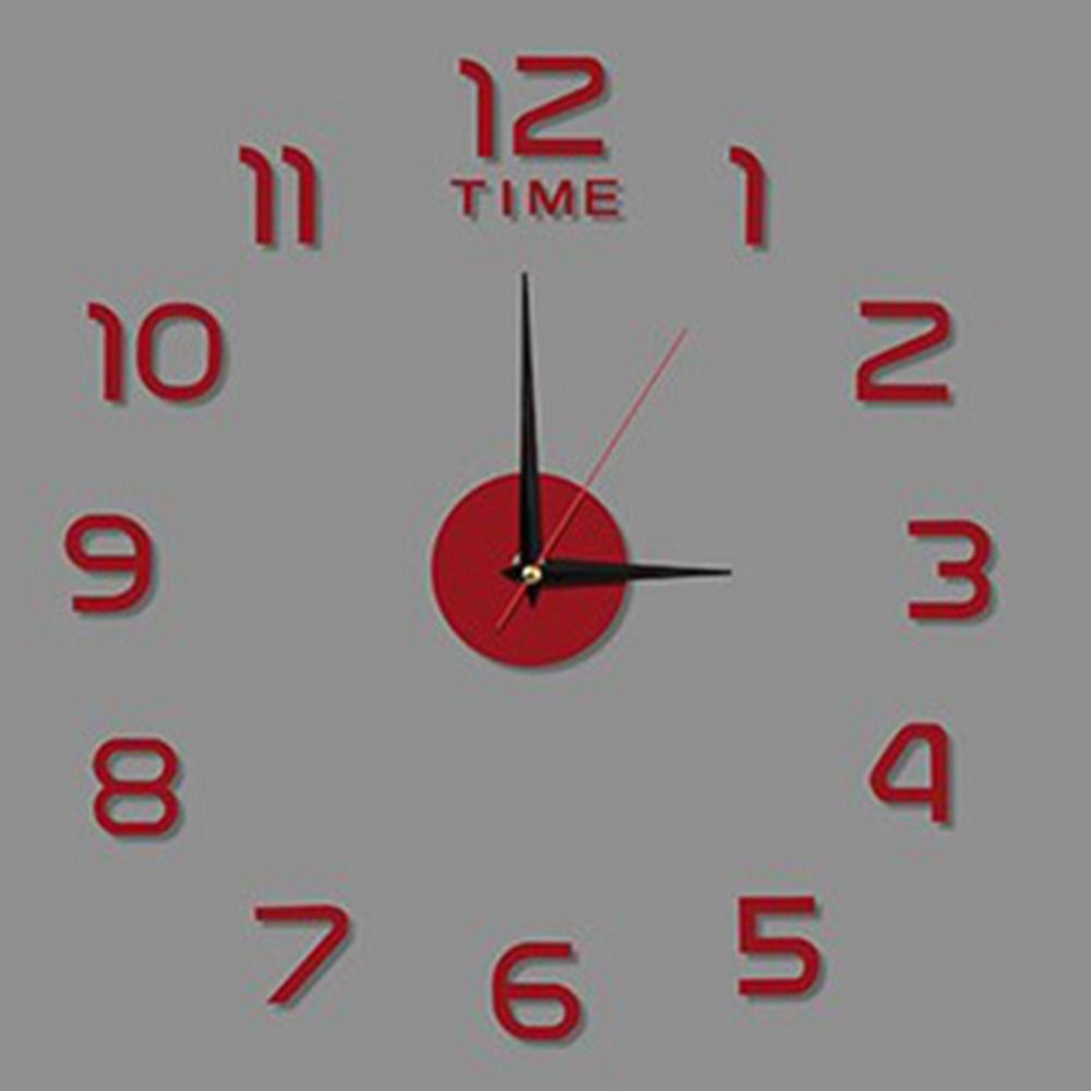 3D Living Room Home Decor Easy Use DIY Frameless Design Mirror Stickers Wall Sticker Clock Decal