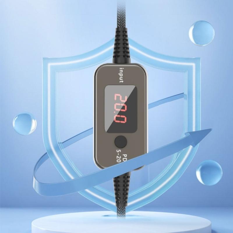 Кабель для быстрой зарядки PD100W USB C - DC5521 5V 9V 12V 15V 20V 5A с регулируемым напряжением и несколькими адаптерами