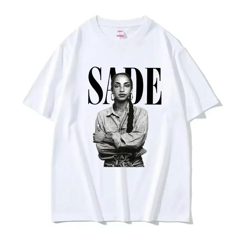 90s Singer SSade Print Graphic T Shirt Unisex Women Fashion Hip Hop Vintage Short Sleeve Tshirts Cotton Tshirt Streetwear Tops