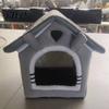 Non-slip Pet Bed Foldable Cat House, Cozy Dog Cave Bed, Plush Warm Enclosed Indoor House Hut with Washable Cushion, Sofa Kennel for Small Dogs Cats