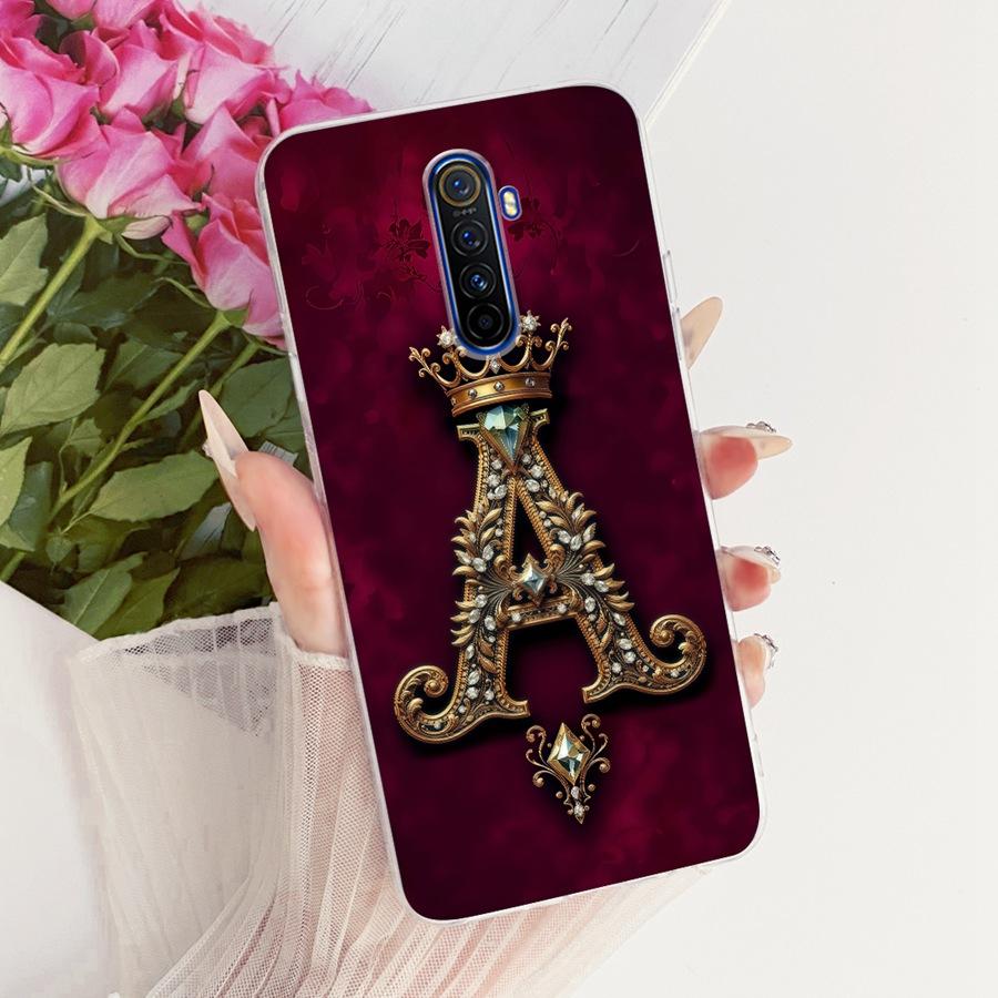For Realme X2 Pro Case Initial Letter Silicone Protective Soft Back Cover For RealmeX2 XT Case X T OPPOK5 X 2 Pro  Phone Funda