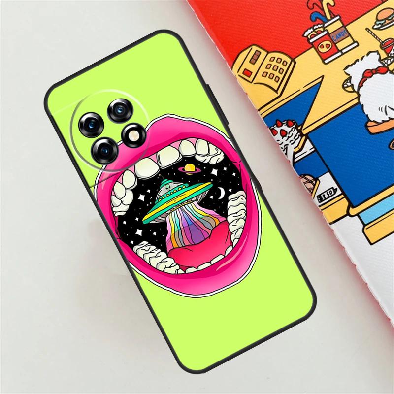 Aesthetics Cartoon Alien Space Case For OnePlus 12R 12 11 10 9 Pro 10R 9R 8T 10T Nord 3 2 CE 4 Lite N10 N20 N30 Back Cover