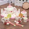 Early Childhood Simulation Children's Play House White Strawberry Afternoon Tea Cake Tea Set Girl's Kitchen Wooden Toy