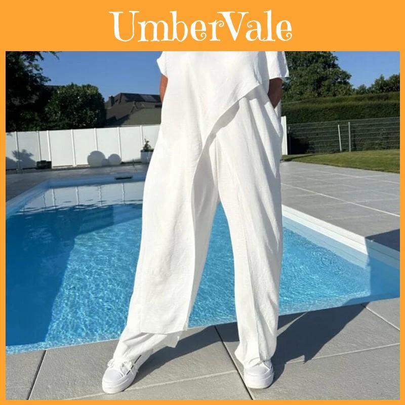 Loose Fit Pure Cotton Top And Pants Suit With Light Silky Finish For Summer Wear