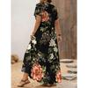 Flower and plant pattern, printed large size dress, new large size dress.