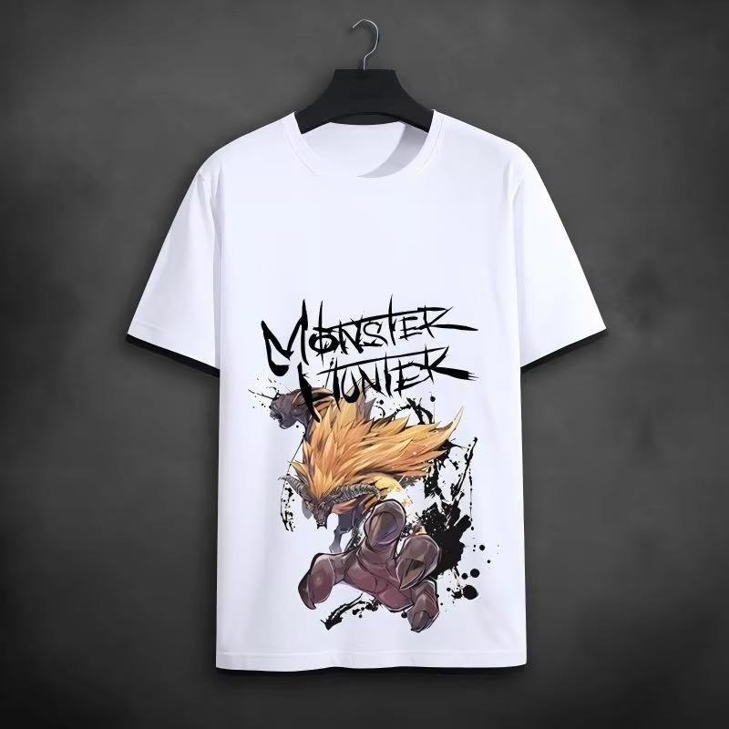 Футболка унисекс с коротким рукавом и графическим принтом Odogaron из Monster Hunter World, Белая, 100% хлопок, Футболка Wyvern Art для геймеров и фанатов аниме