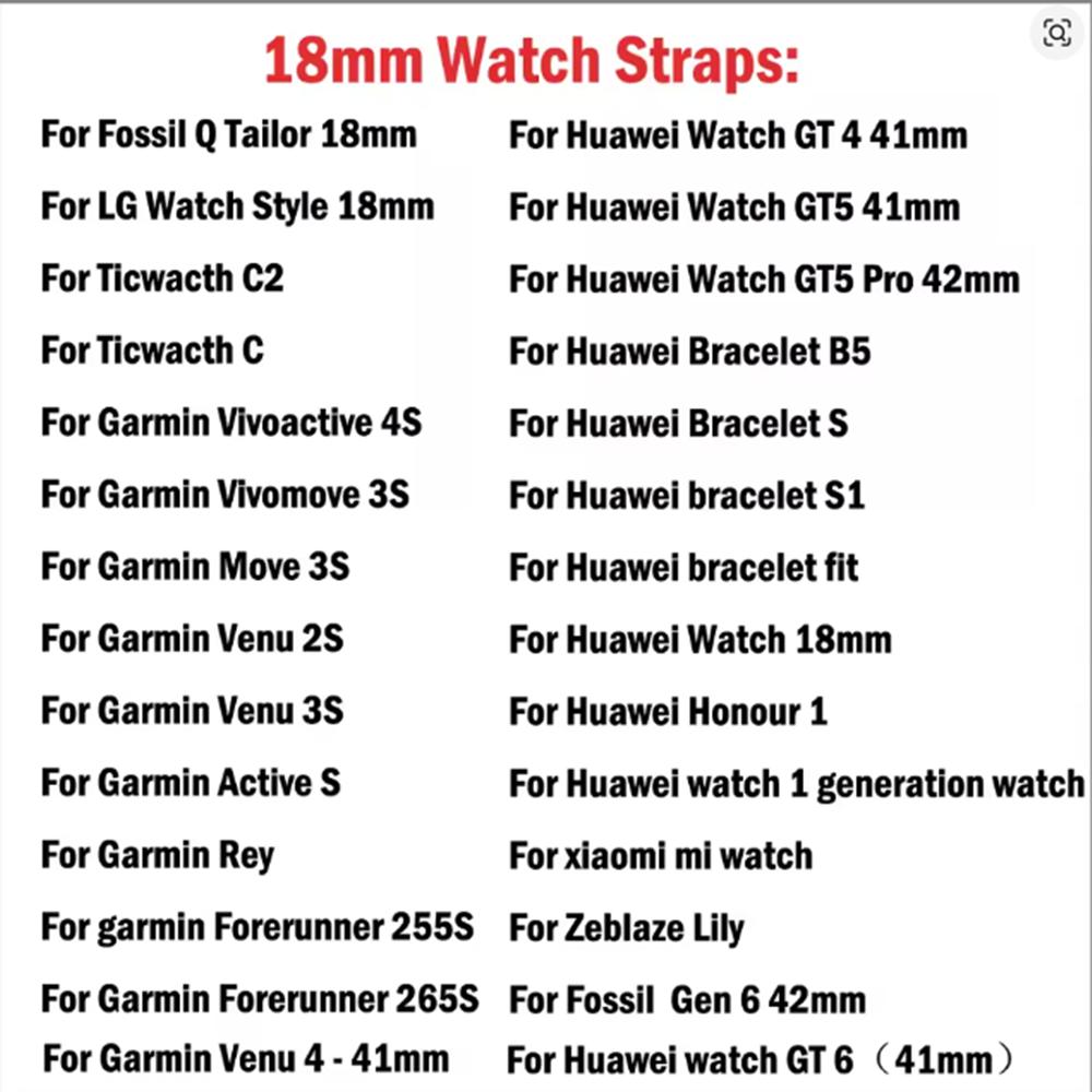 18mm 20mm Universal Leather Watch Strap with Pin Buckle Breathable Sport Replacement Band Compatible with Garmin, Samsung, Huawei