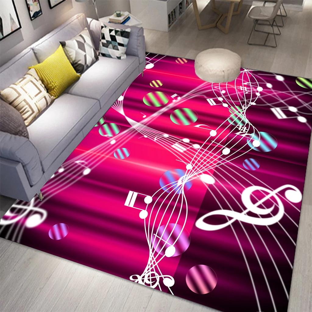 Music Note Carpet for Living Room Bedroom Hallway Balcony Entrance Doormat Floor Mat Large Soft Anti-slip Area Rug Home Decor