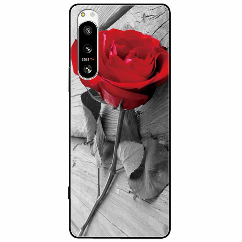 For Sony Xperia 5 IV / 1 IV Case 10IV Soft Silicone Flower Phone Back Cases For Sony Xperia 10 IV V Cover 5IV TPU Bumpers 10V