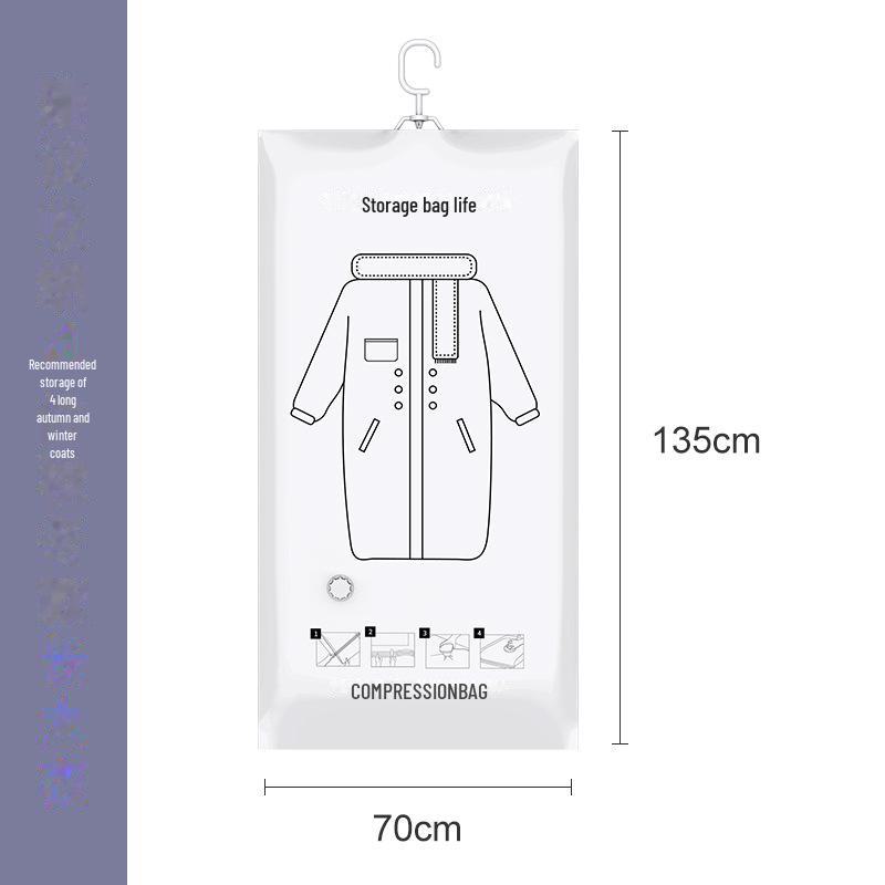 Вакуумный компрессионный мешок для пуховой куртки - пылезащитное хранение и чехол для пальто