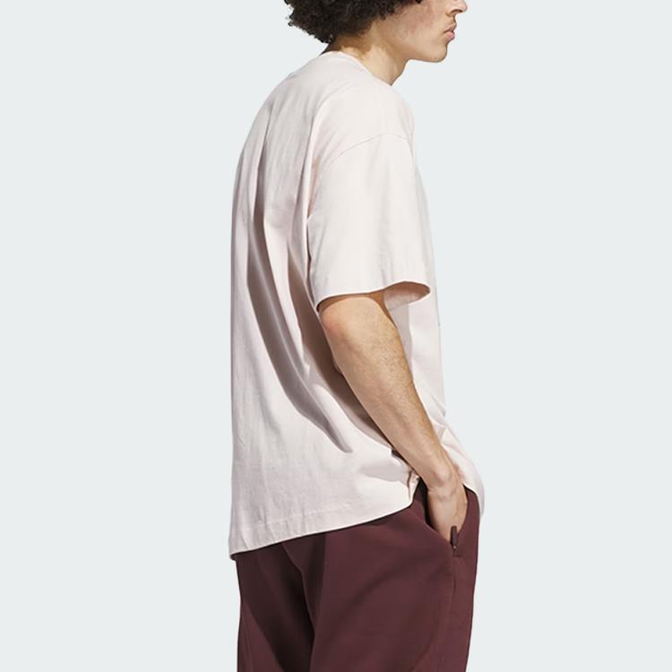 Adidas Баскетбольная удобная мягкая футболка с коротким рукавом, унисекс, топы, светло-фиолетовая, JD6129