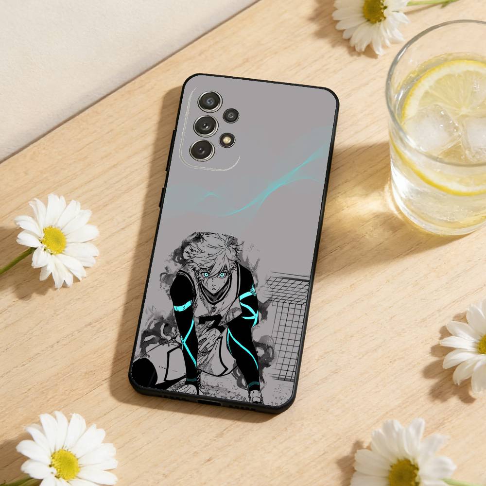 B-Blue Lock Soccer Fight Phone Case For Samsung S26,S25,S24,S21,S22,S23,S30,Ultra,S20,Plus,Others Soft Black Cover