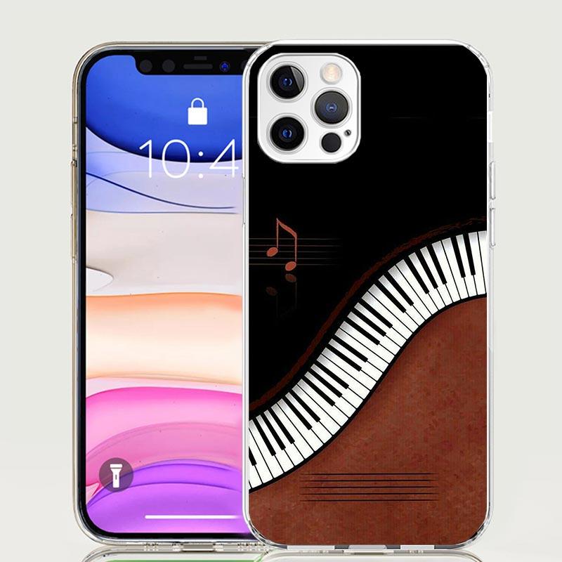 Чехол для телефона Музыкальный Пианино Клавиатура для Apple iPhone 17 Air 16 15 Plus 14 + 13 Mini 12 11 Pro Max 7 8 SE 16Max Мягкий Чехол Coqu