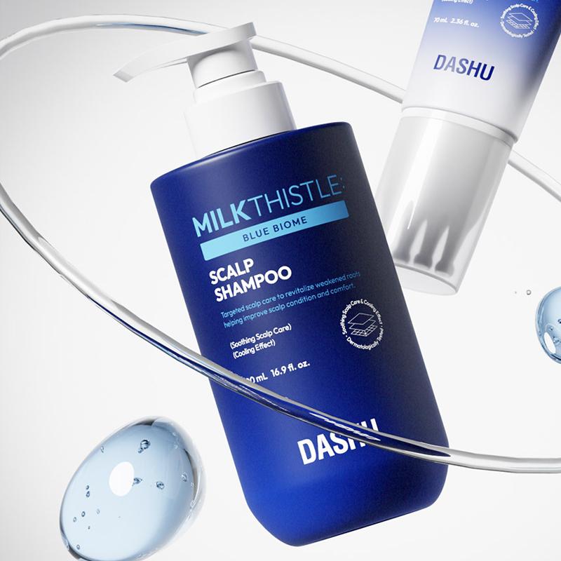 DASHU Ежедневный шампунь для кожи головы Blue Biome с расторопшей 500 мл