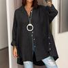 Большие размеры Весна и лето Женская однотонная свободная повседневная рубашка с лацканами