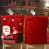 Christmas Chair Cover Dinner Dining Table Santa Claus Snowman Red Cap Ornament Chair Back Covers Christmas Decoration