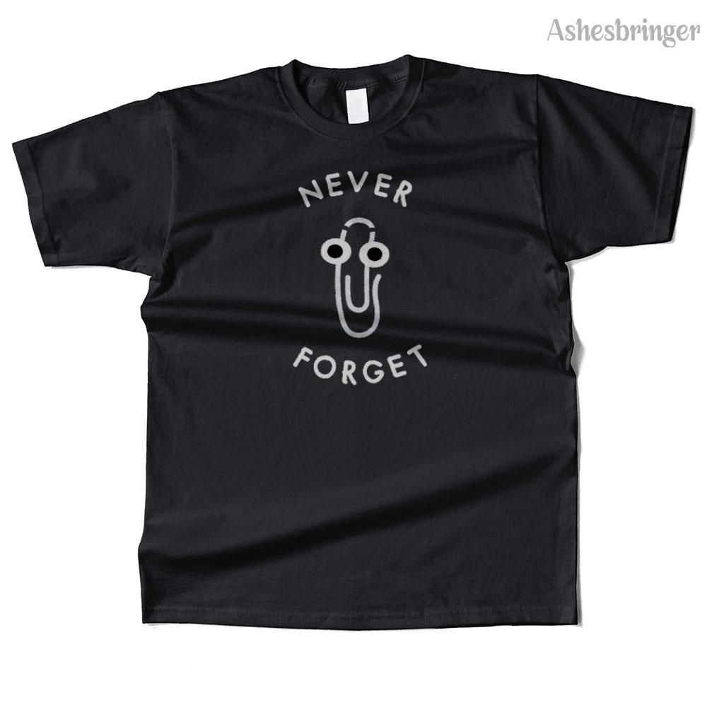 Mens Cotton Never Forget the Clip Graphic T Shirt Street Casual Style Tee for Men and Women
